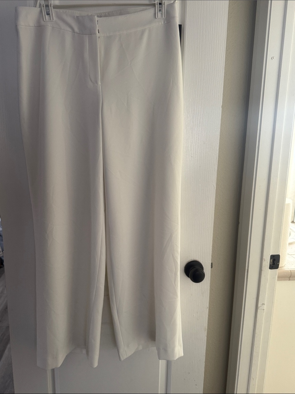 Tahari Women's White Wide-Leg Dress Pants
